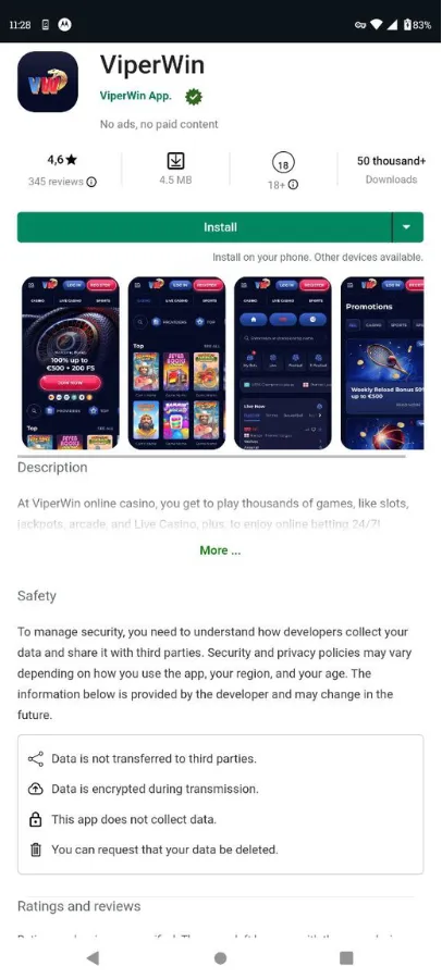 Viper Win App Store