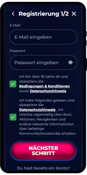 Viperwin casino E-Mail und Passwort